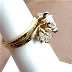 14K Yellow Gold Marquise Natural Diamond Wedding Set .75 Cttw Size 4.5